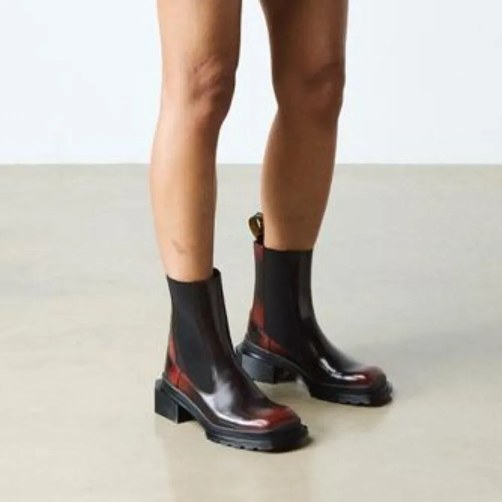 Dr. Martens Maybole Square Toe Black & Cherry Red Arcadia Chelsea Boots UK 5 NIB - Picture 13 of 14
